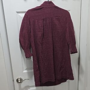 ba&sh Deep Red Crinkled Top